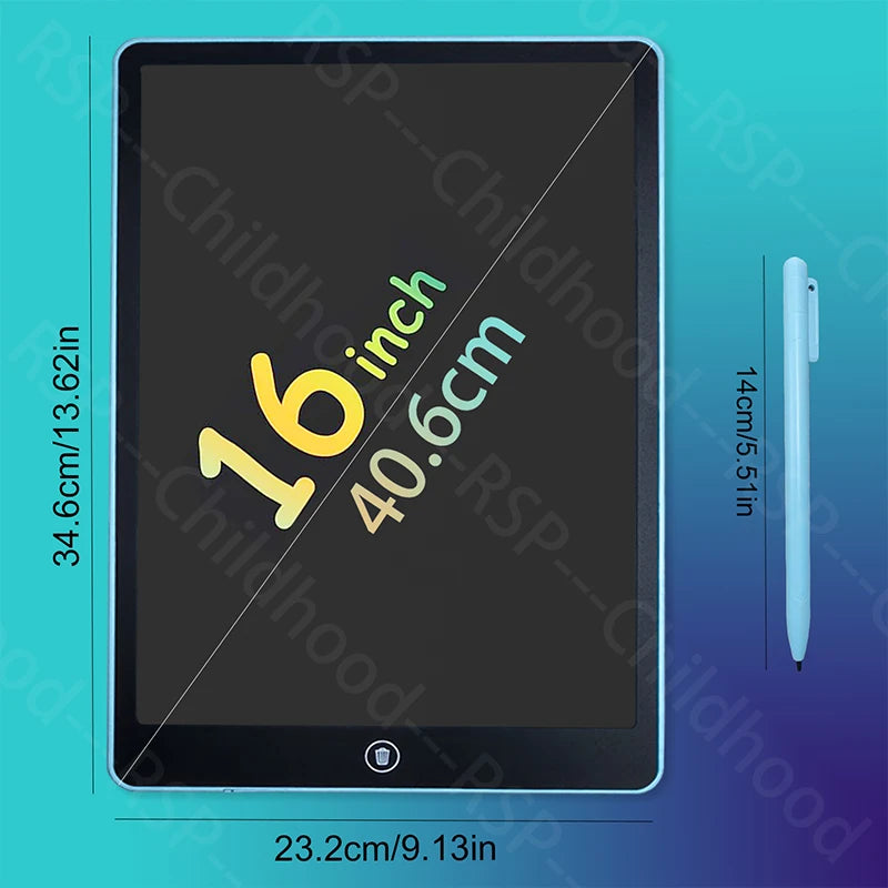 Tableta LCD multicolor de escritura de 16 pulgadas