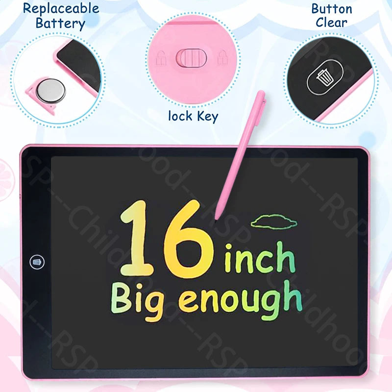 Tableta LCD multicolor de escritura de 16 pulgadas